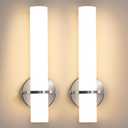Brushed Nickel Wall Sconces Set of Two - 15 inch Modern Bathroom Sconce 15W 3000K Dimmable LED Sconces Wall Lighting, Indoor Wall Sconce Light for Living Room Corridor Mirror Bedroom Stairs