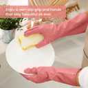 Rubber Cleaning Gloves for Dishwashing, 4 Pairs Reusable Kitchen Gloves for Washing Dishes and Household Cleaning, Colorful Dish Gloves with Flocked Lining and Non-Slip Grip, Pefect for Woman Men - S, Small