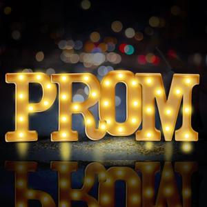 Prom Decorations 2026, 4 Pcs LED 3D Extra Large Light Up Letter Signs, Marquee Light Letters for 2026 Graduation & Prom Party Supplies(White)