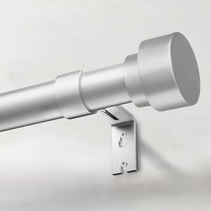 IFELS Heavy Duty Curtain Rods for Windows 66 to 120 Inch, 1 Inch Silver Window Curtain Rod for Bedroom, Living Room, Outdoor, Adjustable Easy Install Long Modern Curtain Rods(A1,Silver, 30"-120")