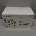 XUWAIDSGN 24 Pcs 7oz Plastic Vintage Wine Glasses Drinking Glasses Unbreakable Wedding Glassware Crystal Water Goblets Reusable Drinkware Vintage Champagne Flutes (24, Amber)