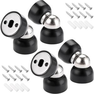 Sumnacon Powerful Magnetic Doorstop - 4 Pcs Stainless Steel Mini Door Stopper, Heavy Duty Magnetism Door Holder for Bedroom Bathroom Kitchen Home Office,Black