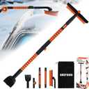 Eazy2hD 3 in 1 Bendable Silicone Snow Brush with Ice Scrapers, 65.75" Extendable Window Ice Removal with Squeegee for Windshield, 360 Pivoting Brush Head Cleaner Tool for Car, Truck, SUV (Large)