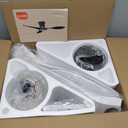 TALOYA Ceiling Fans with Lights,42 inch Modern Low Profile Ceiling Fan with Light and Remote Control, Flush Mount, 3CCT, White Ceiling Fan for Bedroom Living Room and Patio