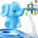 HYES Water Table Pump, Rechargeable Cordless Pump with Magnetic, Elephant Water Pump Continuous Flow, Non-Stop Summer Outdoor Outside Backyard Fun Toys Gifts for Toddlers Kids, Blue