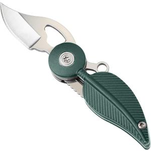 Coowolf Small Pocket Knife for Women and Men, 1 Inch Stainless Steel Blade, Green Aluminum Handle, Compact Mini Folding Box Cutter for Camping, Hiking, Daily Tasks, Lightweight EDC Gadgets Tools