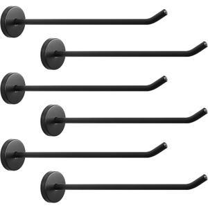 NearMoon Coat Hooks, Wall Mount Hooks for Hanging Hat Hurse Robe, 304 Stainless Steel Heavy Duty Towel Hangers for Bathroom Livingroom Hotel Kitchen Garage, 6 Pack (8 Inch, Matte Black)