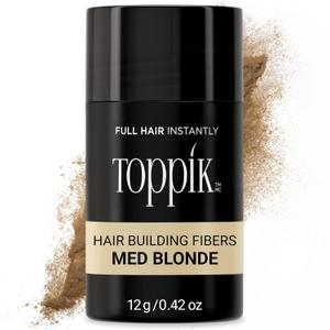 Toppik Hair Building Fibers, Medium Blonde, 12g Fill In Fine or Thinning Hair, Instantly Thicker, Fuller Looking, 9 Shades for Men & Women, Keratin Protein Formula