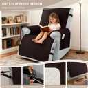100% Waterproof Recliner Chair Covers 23.6", Non-Slip Recliner Cover for Chair with Pocket Washable Recliner Covers that Stay in Place with Elastic Straps for Dogs Cats Kids Pets-Chocolate