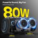 Tribit StormBox Lava Portable Bluetooth Speaker, 80W Loud Wireless Speaker, 24H Playtime, IP67 Waterproof, Bluetooth 5.4, Custom EQ, XBass, Built-in Mic, TWS Pairing for Camping/Beach/Party/Outdoor