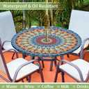 Round Outdoor Tablecloth with Umbrella Hole Waterproof Patio Table Covers Round Fitted Tablecloth with Elastic Zippered Round Outdoor Table Cloth for Picnic, Camping, Garden 36''-44''