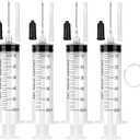 4 Pack 60ml Syringe with 55.1 Tube and Needle 16G 1.5, Large Luer Lock Syringes with Cap for Fluid Suction Injector, Drawing Oil, Fluid, Water, Lab