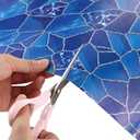 Nuanchu Vinyl Pool Liner Patch Self-Adhesive PVC Repair Patch for Swimming Pools Inflatable Boat(Marble,12 x 80 Inch)