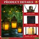 8 Pcs 10 inch Decorative Candle Lantern Bulk for Wedding Centerpieces Lanterns with LED Flameless Candle Indoor Outdoor Battery Powered Hanging Lights for Wedding Party (Light Bronze)