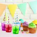 Eupako 8 oz Plastic Cups with Lids 100 Sets, Disposable Clear Cups with Lids, Cold Drink Containers for Beverage, Parfait, Smoothie