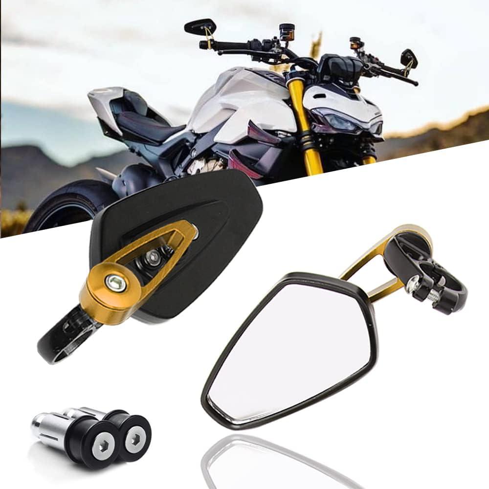 DREAMIZER Motorcycle Bar End Mirrors Universal 7/8" Handle Bar End Rear View Mirror Compatible with Honda Grom,Yamaha,Kawasaki,Ducati,Suzuki