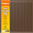 Songrey 24" x 18" Silicone Dish Drying Mat, Kitchen Counter Drying Pad for Sink Dishes or Under Rack, Multi-Use as Heat Resistant Trivet, Coffee Bar Mat