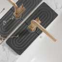 Faucet Mat for Kitchen Sink - Wider Diatomite Fast Drying Stone Sink Tray, Super Absorbent, Prevents Moisture Buildup - Faucet Splash Guard for Bathroom Counter [Dark Grey, 15x5.3inch]