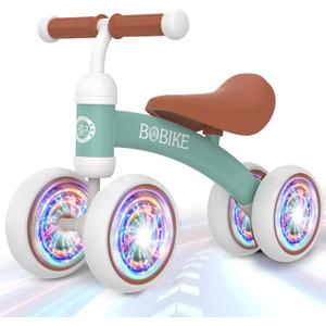 Baby Balance Bike Toys for 12-36 Months Kids Toy Boy and Girls Gifts Toddler Best First Birthday Gift Children Walker No Pedal Infant 4 Wheels Bicycle (Colorful, Green-Light)