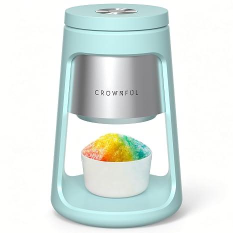 CROWNFUL Shaved Ice Machine, Snow Cone Machine with 2 Ice Cups, Ice Shaver Machine for Snow Cones, Snowballs, Frozen Cocktails and More, Easy to DIY with Snow Cone Syrup at Home, Gifts for Men&Women