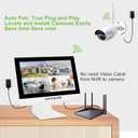 2K Wireless Security Camera System Outdoor with 10.1" Monitor, 4pcs 3MP Wired Plug-in Powered Cameras 2-Way Audio, No Monthly Fees, Night Vision, Motion Detection Surveillance (No Hard Drive)