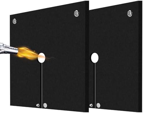 Msnaile 1/4"(6mm) Welding Blanket Fireproof 2 Pack, Graphite Carbon Felt Flame Resistant up to 3000℉, Soldering Flame Retardant Protective Mat, Brazing Heat Shield for Torch, Plumbing, 12" x 12"