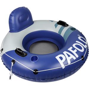 River Tubes for Floating Heavy Duty, Pool Float Adult, 53" Inflatable Float Tube for Beach Lake Rafting, River Floats with Mesh Bottom (Blue)