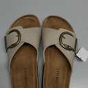 LANCDON Women's Sandals Comfort Slides with Adjustable Buckle,Cork Footbed Sandals,Outdoor Beach Sandals, Size 7