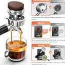 HIBREW H10A - 58mm Espresso Machine, Stainless Steel Body with Milk Frother, Customizable Settings, Smart Display + 20 Bar Pressure Gauge.