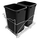 Pull Out Trash Can Under Cabinet 35QT Capacity 14"Wx22"D, Heavy Duty Kitchen Garbage Bin Soft-Close Full Extension Slides, Cabinets Cabinet Trash Can Slide Out Waste Container for Kitchen, Black