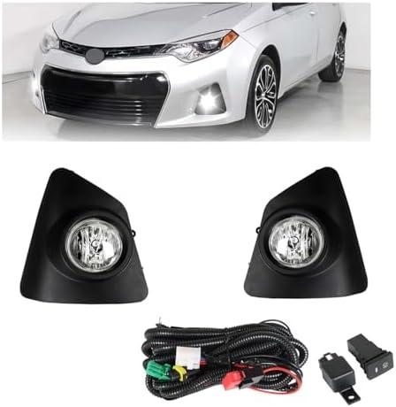 Fog Lights Assembly Replacement for Toyota Corolla S SE 2014 2015 2016 With switch Wiring Harness Complete Parts Assembly 8148102480 8148202470