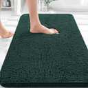 OLANLY Bathroom Rugs 30x20, Extra Soft Absorbent Chenille Bath Rugs, Rubber Backing Quick Dry, Machine Washable Bath Mats for Bathroom Floor, Tub and Shower, Home Decor Accessories, Blackish Green