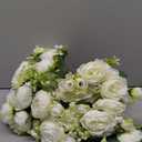 Crowye 8 Bundles Artificial Peonies Realistic Flowers with Stems Bouquet Peonies for Table Centerpieces Wedding Decoration Bridal Floral Arrangement (White)