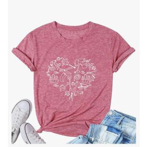 Gardening Shirts for Women Plants Lover Shirts T Shirt Life is Better in The Letter Print Graphic Shirt Tops (S, Pink)