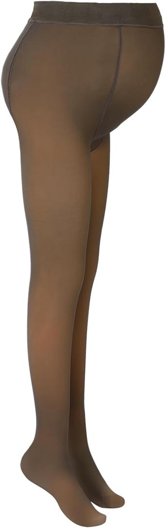 Bonuci Maternity Pantyhose Pregnancy Fleece Lined Tight Women Stretchy Opaque High Waist Legging (Translucent Gray)