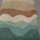 Microfiber Bathroom Rugs, Absorbent Soft Shaggy Carpet Floor Mats for Shower Tub Sink Toilet, Non-Slip Plush Carpet Floor Mats for Living Room Bedroom Kitchen Green24 X 16 Inches