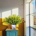 RECUTMS 20 Bundles Outdoor Artificial Flower UV Resistant Fake Stems Plants, Faux Plastic Greenery for Indoor Outside Hanging Plants Garden Porch Window Box Home Wedding Farmhouse Dcor(Yellow)