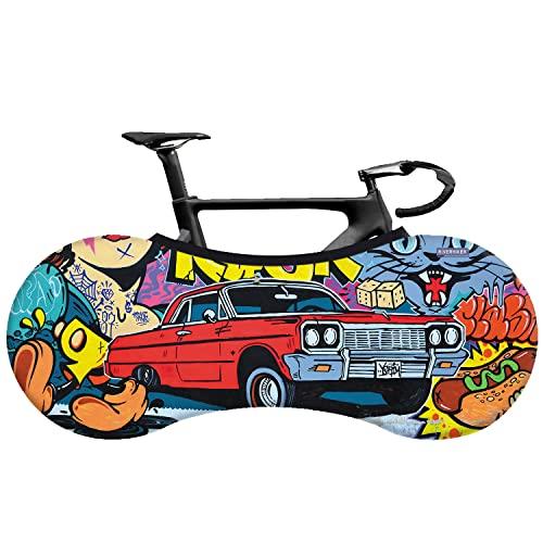 RIVERHIKER Stretchy Bike Wheel Cover, Anti-dust High Elastic Outdoor Indoor Washable Bicycle Protection Storage Bag(Red Car)