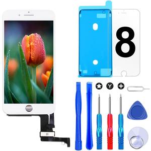 Brinonac Screen Replacement for iPhone 8/SE 2020 4.7 inch LCD Digitizer Touch Screen LCD Replacement Screen Frame Assembly Full Set with Tools and Screen Protector (White)