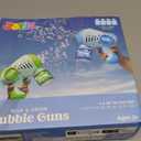 JOYIN 2 Kids Bubble Guns with 4 Bottles Solution, Automatic Bubble Machine Gun with 8 Holes for Kids, Adults, Summer Toys, Easter Basket Stuffers, Birthday Gift, Party Favors (Green, Blue)