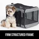 GORILLA GRIP Cat Carrier Travel Bag Up to 15 Lbs, Soft Collapsible Small Dog Carriers, Top and Side Entry Breathable Mesh, Grip Feet on Underside, Cozy Washable Waterproof Pad, Portable Kennel, Gray (17.0"L x 11.0"W x 11.0"H)