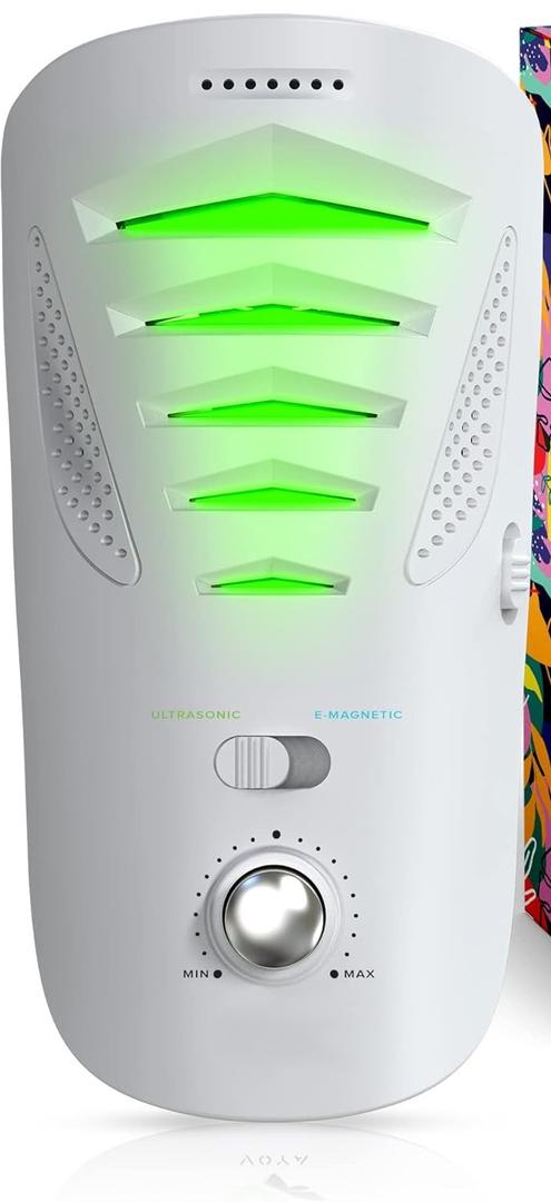 Ultrasonic Pest Repeller Plug-in with LCD – Indoor Outdoor Use – Ultrasonic Electromagnetic Pest Control Device for Mice, Rats, Bats, Squirrels