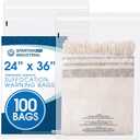 Spartan Industrial - 24 X 36 (100 Count) Self Seal Clear Poly Bags with Suffocation Warning for Packaging, T Shirts & Shipping - Permanent Adhesive