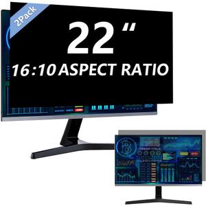 2 Pack Computer Privacy Screen 22 Inch for 16:10 Widescreen Monitor, Removable Eye Protection Anti Glare Blue Light Computer Screen Privacy Shield, Anti Spy Screen Protector Film Screen