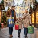 YANGTE 36 Pack Christmas Gift Bags Assorted Sizes With Tissue Paper(12 Extra Large 16", 12 Large 12", 12 Medium 9"), Reusable Red & Green & Blue Unique Designs Christmas Bags with Handle for Xmas