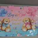 Capoda 6 Pcs Bear Baby Shower Tablecloths Gender Reveal Table Covers Rectangle Plastic Bear Table Cloths for Baby Shower Gender Reveal Party Decorations