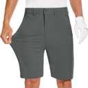 JWM Mens 7"/9" Stretch Golf Shorts - Lightweight Hybrid Casual Dress Work Flat Front Shorts with 5 Pockets Quick Dry UPF50 (36W x 9L, Gray)