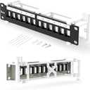 12 Port Blank Keystone Patch Panel Wall Mount 10-inch with 89D Bracket Ethernet Patch Panel