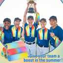 6 Pack Tie Dye Cooling Towel Tie Dye Print Sports Towels Rainbow Party Supplies 40"x12" Rainbow Breathable Chilly Towel Colorful Towels for Men Women Camping Running Outdoor Sports Party