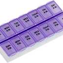 Ezy Dose Weekly (7-Day) Daily AM/PM Pill Organizer, Vitamin Planner and Medicine Container,Case for Supplements and Fish Oils, Medium Compartments, 2 Times a Day, Purple, BPA Free